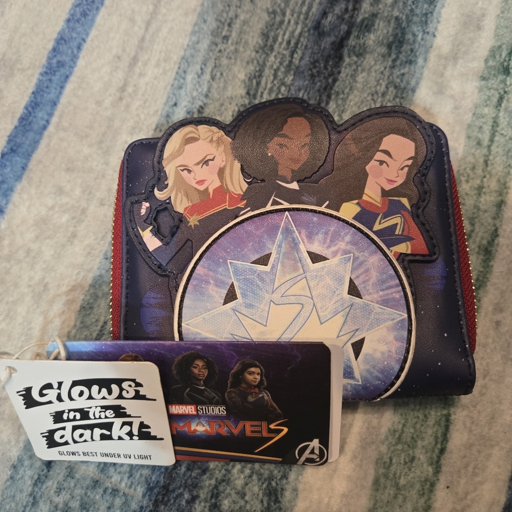 Loungefly + Marvel Studios The Marvels Glow-in-the-Dark Wallet